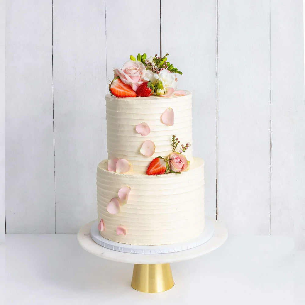 vTwo Tier Floral Wedding Cake - cakenchill dubai 