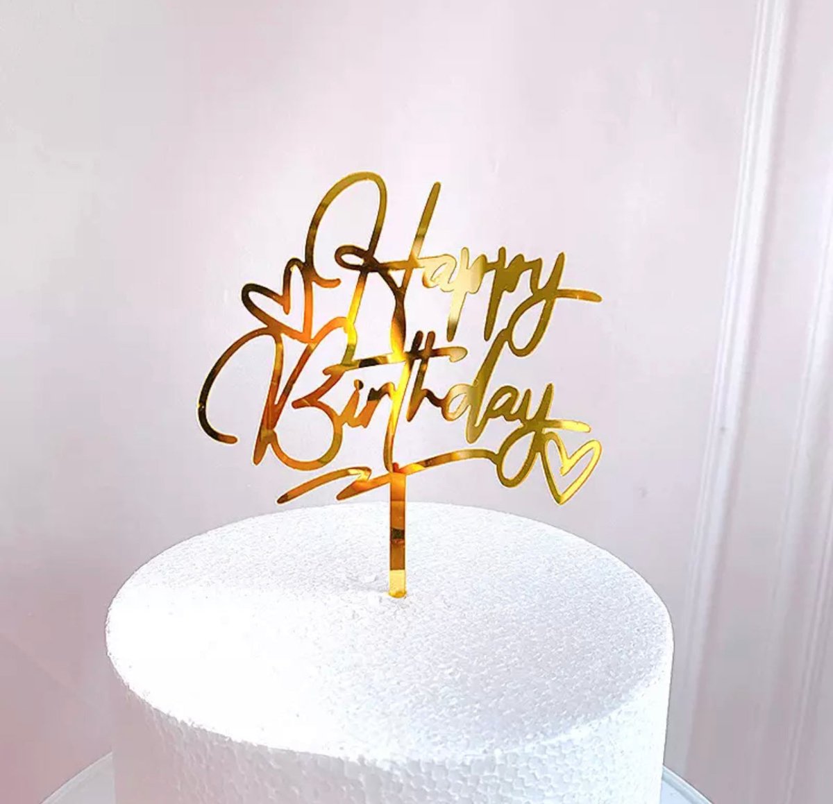 Or Rose Cake Topper,Gâteau Anniversaire Décoration,Happy Birthday Gâteau  Topper,Cupcake Topper,Cake Topper Joyeux,Étoiles Topper avec de Décoration