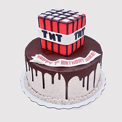 Gâteau d'anniversaire au chocolat goutte à goutte Minecraft TNT – CAKE N  CHILL DUBAI